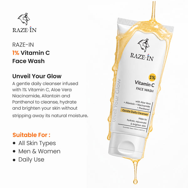 Vitamin C Face Wash (1%) — (Gentle, No Strip)