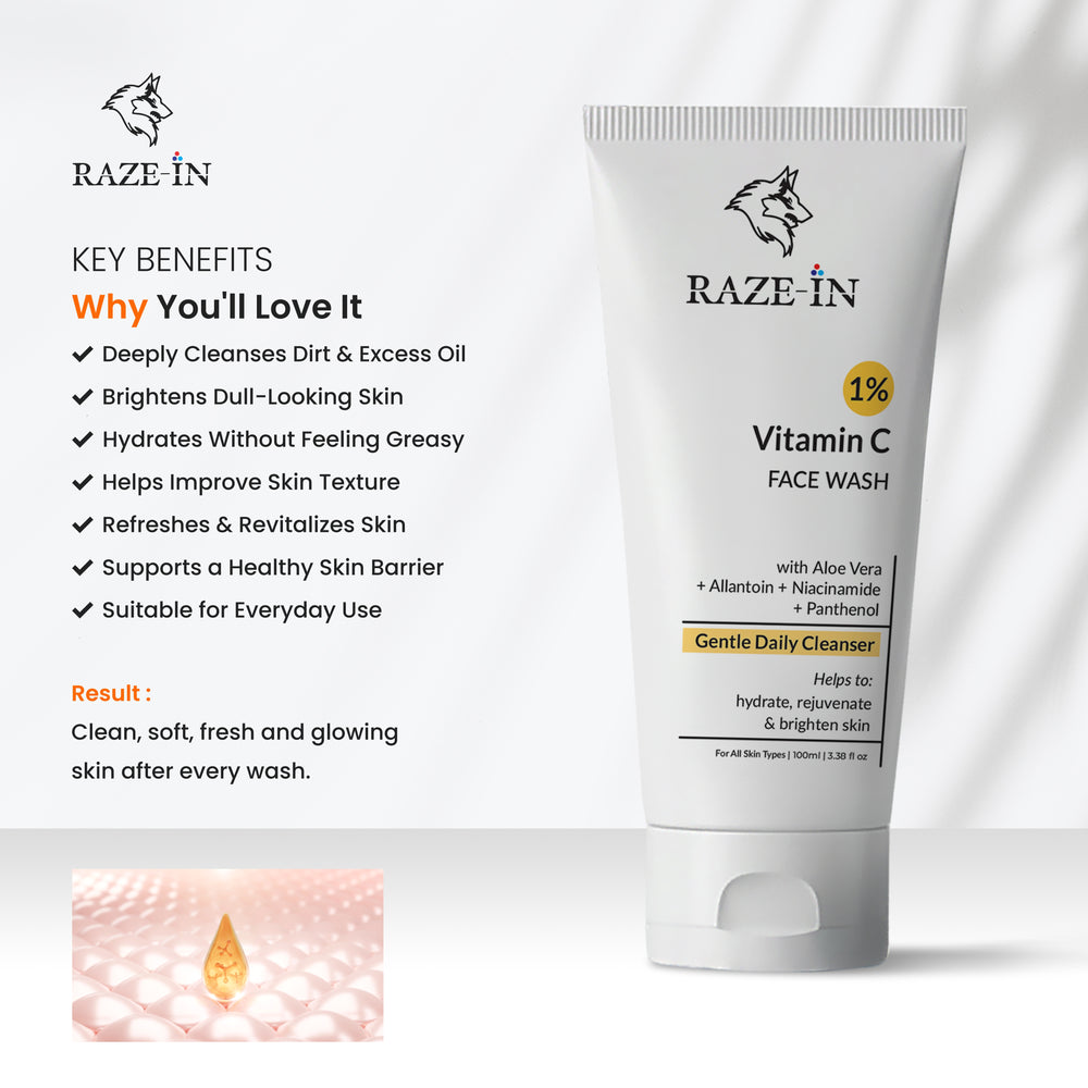 Vitamin C Face Wash (1%) — (Gentle, No Strip)