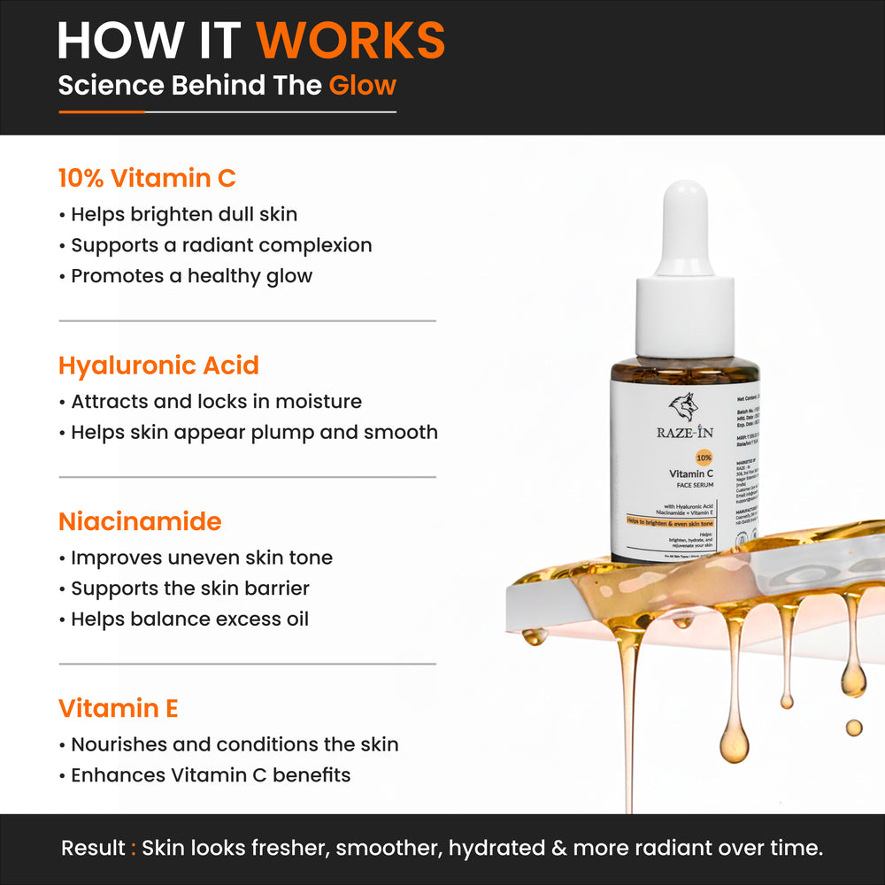 Vitamin C Face Serum (10%) — (Fades Dark Spots)