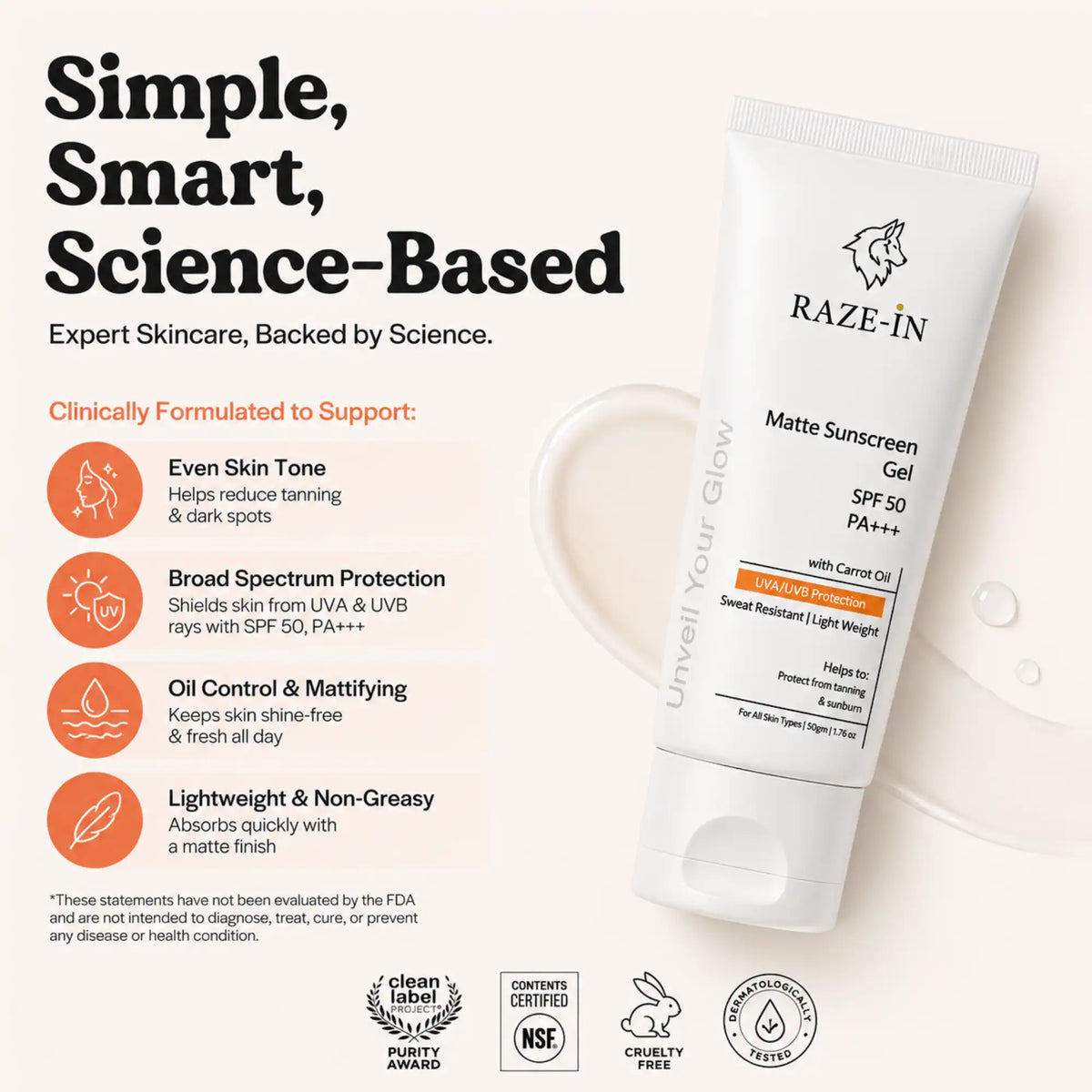 Matte Sunscreen Gel SPF 50 PA+++ (No White Cast)